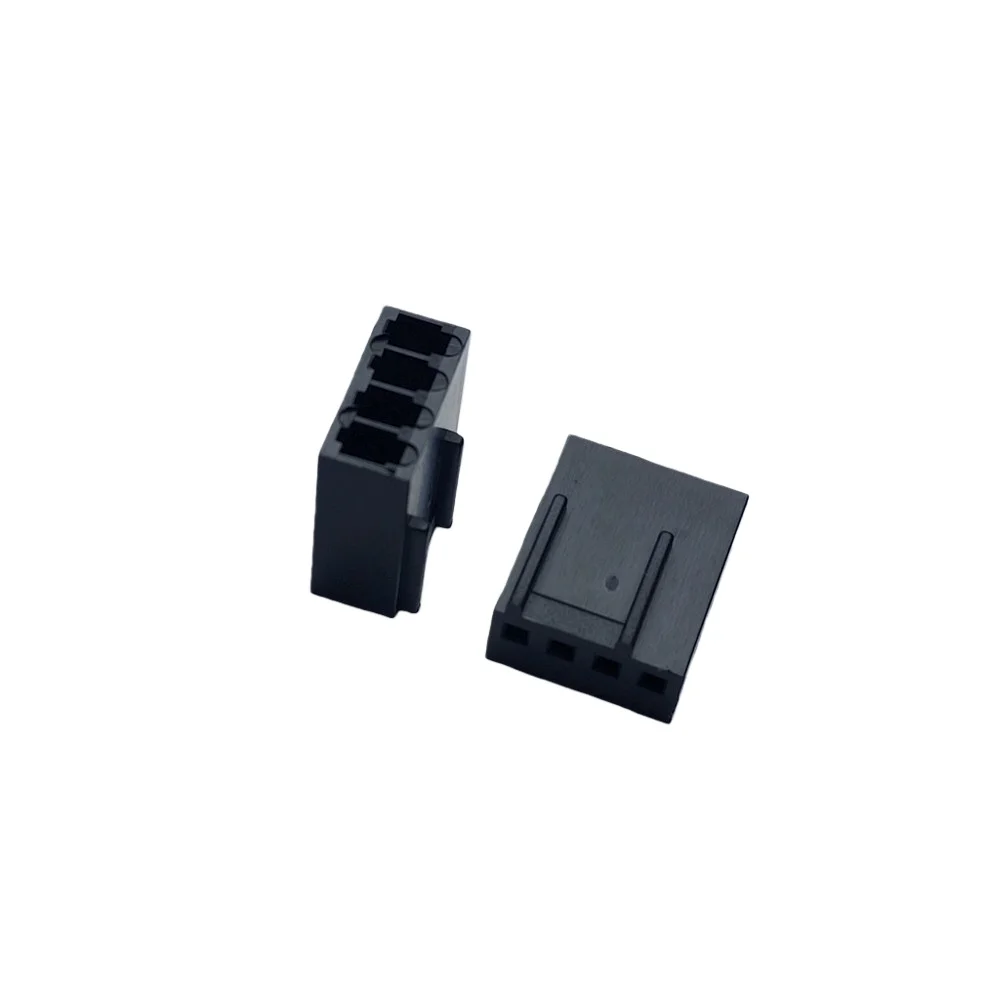 200PCS/1LOT black small 4P 3+1P male plug for PC computer ATX  2510 fan floppy drive Power connector plastic shell Housing