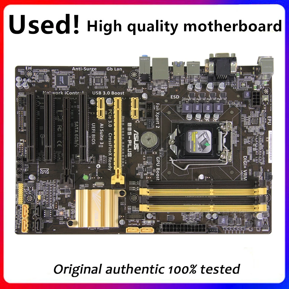 

For Asus B85-PLUS Desktop Motherboard B85 LGA 1150 For Core i7 i5 i3 SATA3 USB3.0 Original Used Mainboard