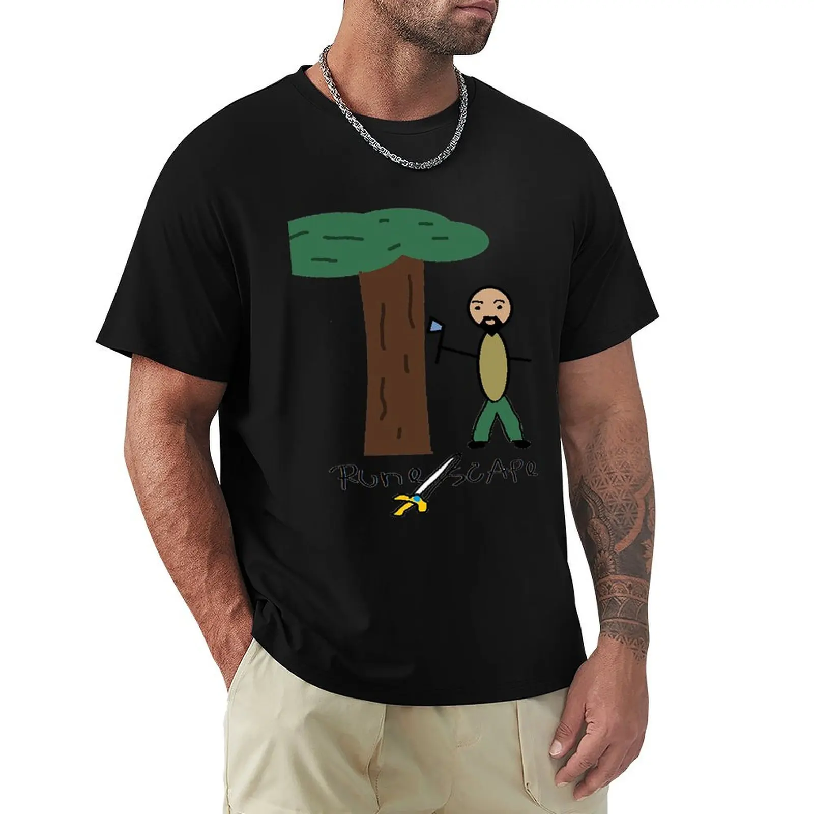 

OSRS Woodcutting Bot Funny Runescape Drawing T-Shirt football t shirt valentines clothes Anime t-shirt mens vintage t shirts