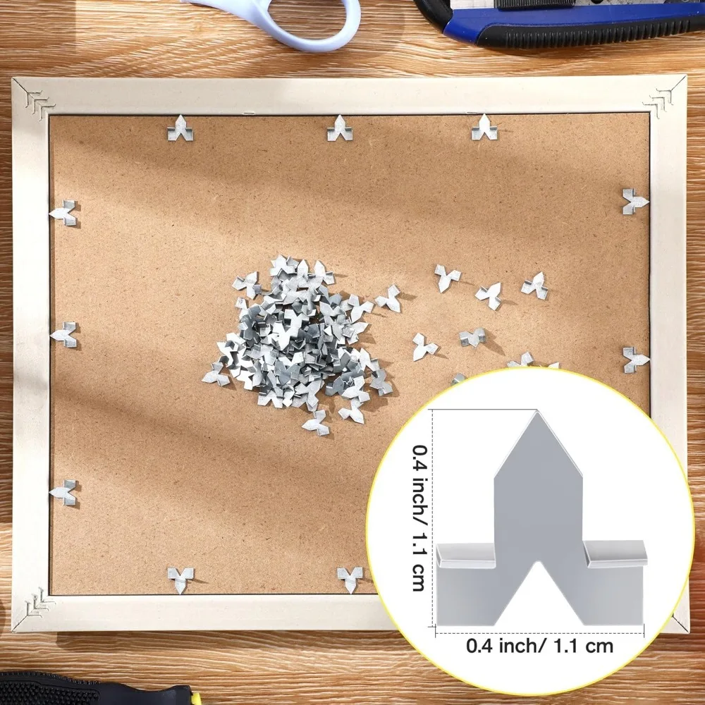 100pcs Glazier Points, Glazing Push Points for Picture Framing, Zinc-Finished Picture Framing Supplies, for Glass Installation