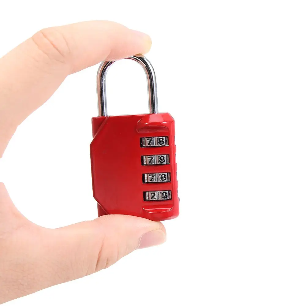 Rust-proof Metal Code Lock Waterproof Padlock Password Lock 4 Dial Digit Travel Accessories