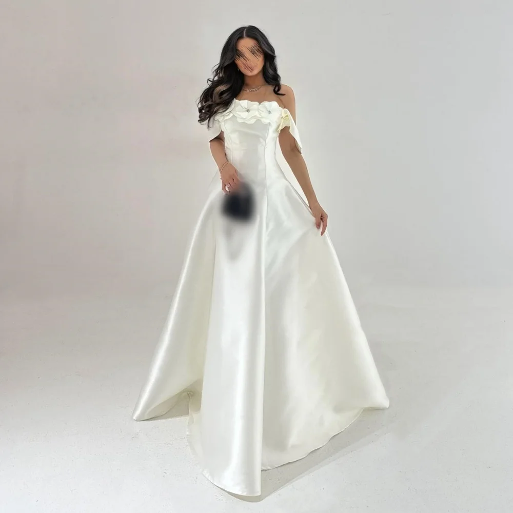 

Customized Grace Applique Flowers Off-the-shoulder Long Dresses Formal Evening Dress Bespoke Occasion Elegant Homecoming Party