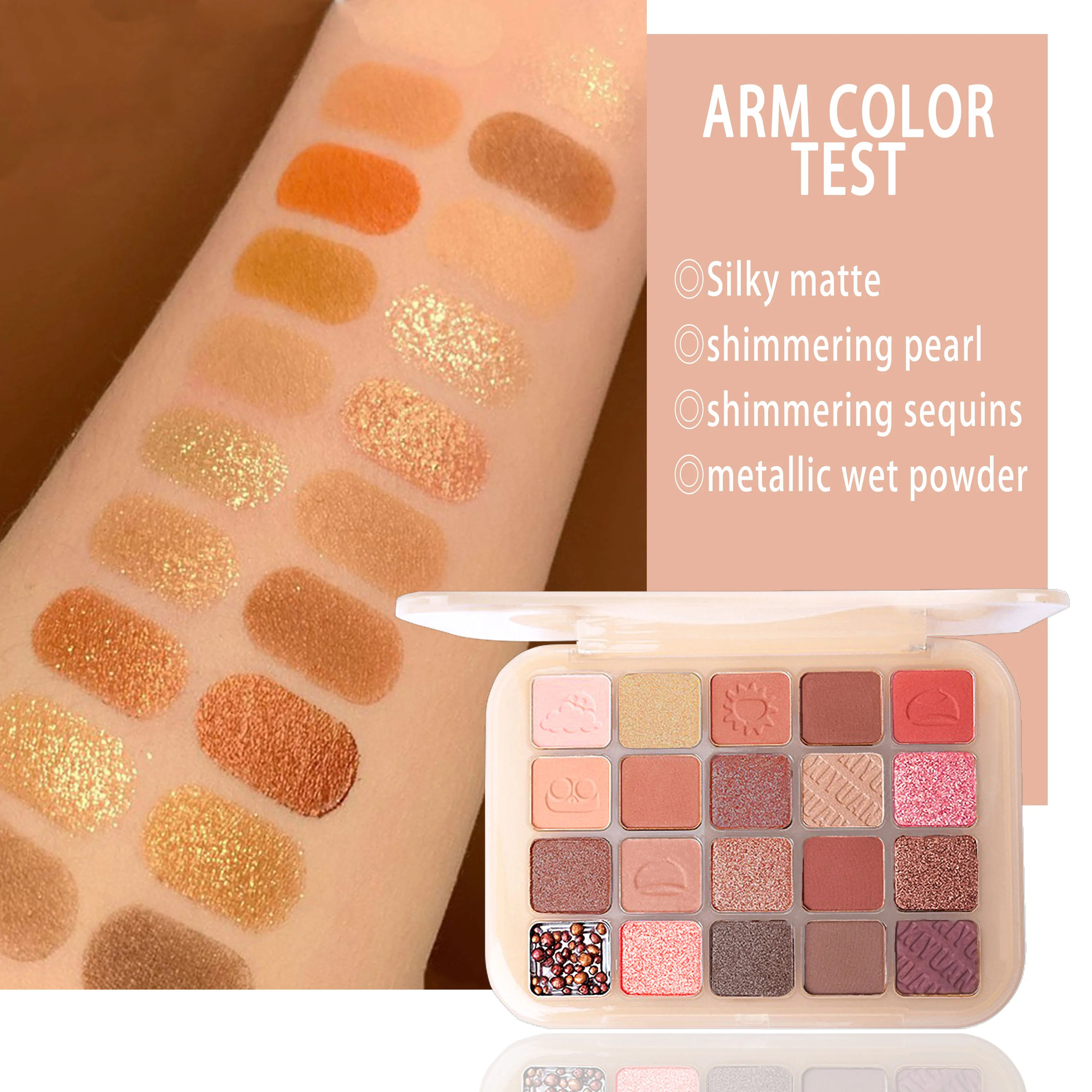 Chestnut 20-ciakowa paleta cieni do powiek, matowa perłowa, ziemiste nasiona granatu, paleta cieni do powiek z chrupiącego ryżu