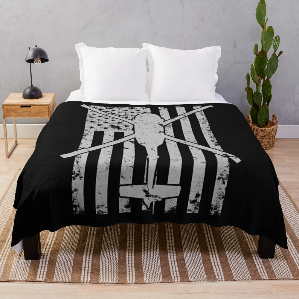 

UH-60 Black Hawk Helicopter Vintage Flag Throw Blanket Shaggy Blankets For Baby Polar Blankets