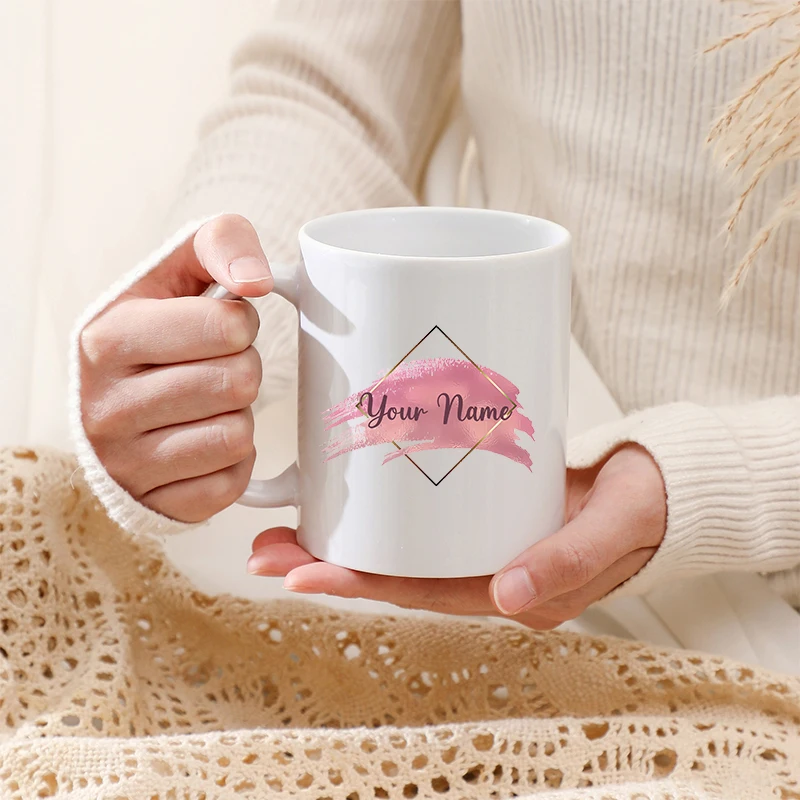 

Garland Custom Name Mug Reusable with Handle Coffee Cup Drinking Tool Milk Ceramic Cups Wedding Birthday Party Personalized Gift