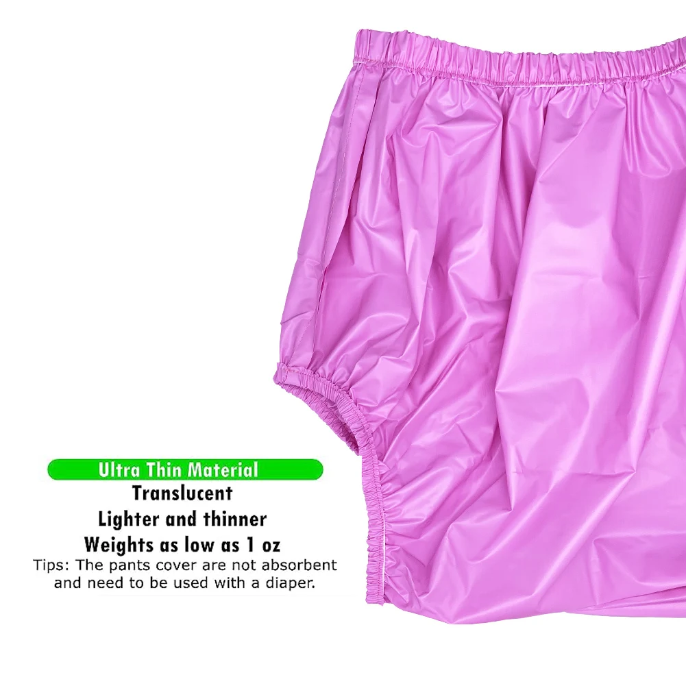 ملابس داخلية مضادة للتسرب للبالغين من أجل سلس البول، غطاء حفاضات للبالغين قابل للغسل منخفض الضوضاء وقابل لإعادة الاستخدام، سروال بلاستيكي أرجواني #4