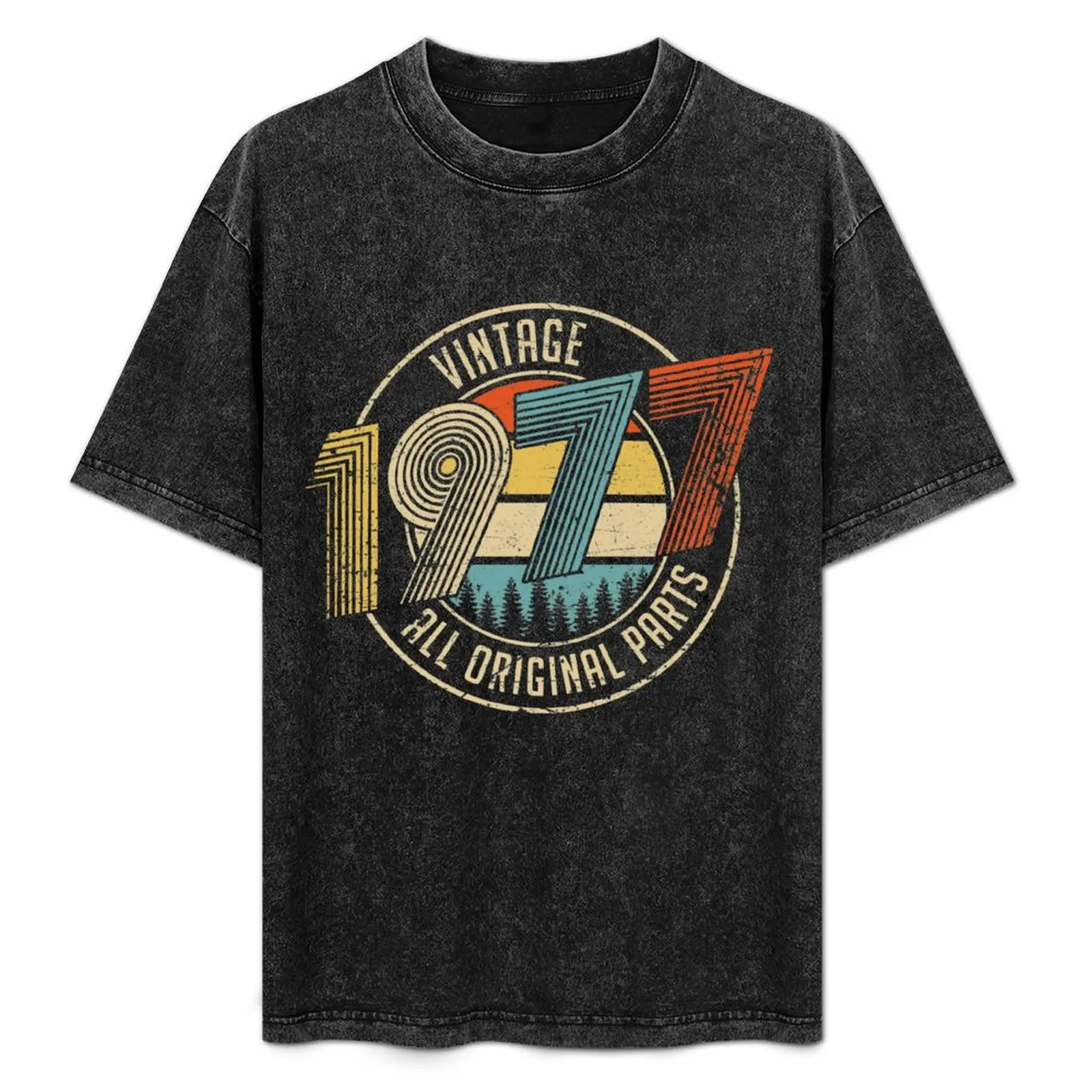 

Vintage 1977 All Original Parts birthday gifts T-Shirt Athletic Fit Sports Short Sleeve Top