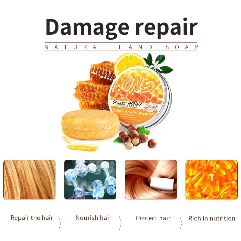 Natural honey shampoo plant essence extract refreshing shampoo  soft hair dandruff and oil removal