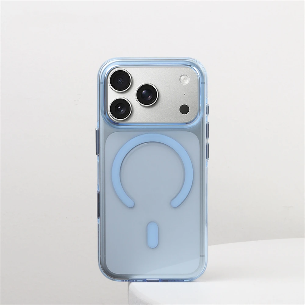 Luxuriöse Transparente Magnetische Schutzhülle für iPhone 18 17 16 Pro Max, Kompatibel mit MagSafe Kabelloser Ladung, Kamera-Knopf Klare Abdeckung
