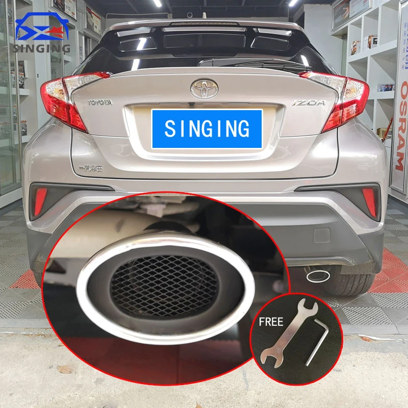 

Car Stainless Steel Rear Exhaust Pipe Muffler Tail Car Accessories auto parts decoration for Toyota CHR C-HR 2017-2020 AX10 AX50