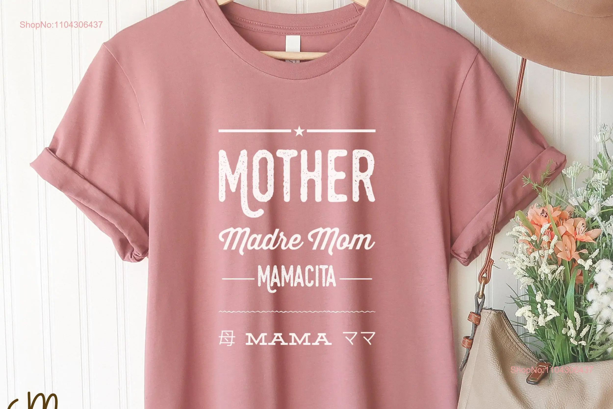 Mother Mama Madre Mom Haha T Shirt in Japanese Mother's Day Baby shower Mommy for unique long or short sleeves