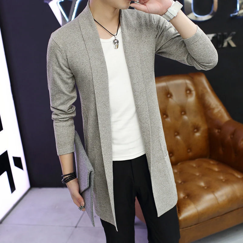 Outono inverno casual moda cardigan camisola homme cor sólida tricô casaco hombre topo masculino all-match outwear roupas masculinas