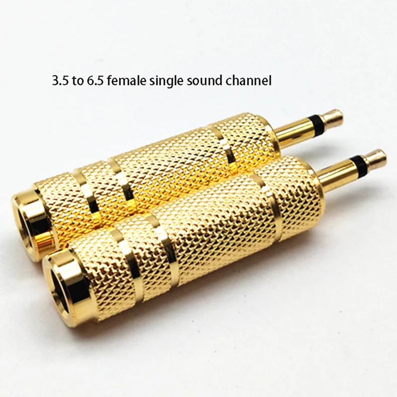 2pcs/lot 6.35mm Male to 3.5mm Female Mono Jack Plug Single Audio Cable Adapter Microphone Earphone Amplifier AUX Converter