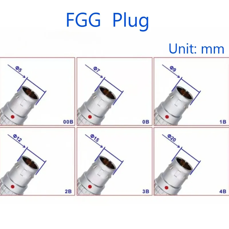 FGG EGG Push-pull Self-locking Aviation Plug LEMO Compatible 00B 0B 1B 2B Metal Wiring Harness Connector 2-8Pin Signal Reception