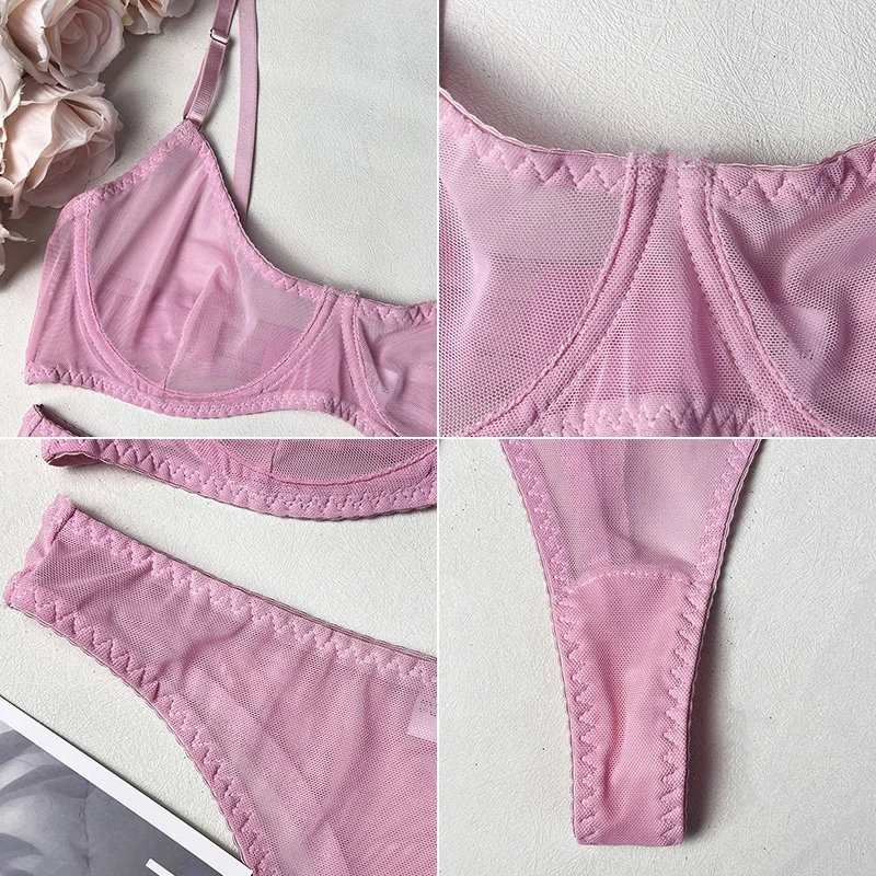 Toucheart 2 Piece Macarons Lingerie Sexy Seamless Underwear Set Women Bra Kit Push Up Lace Intimate Outfits Sensual Exotic Sets image 6
