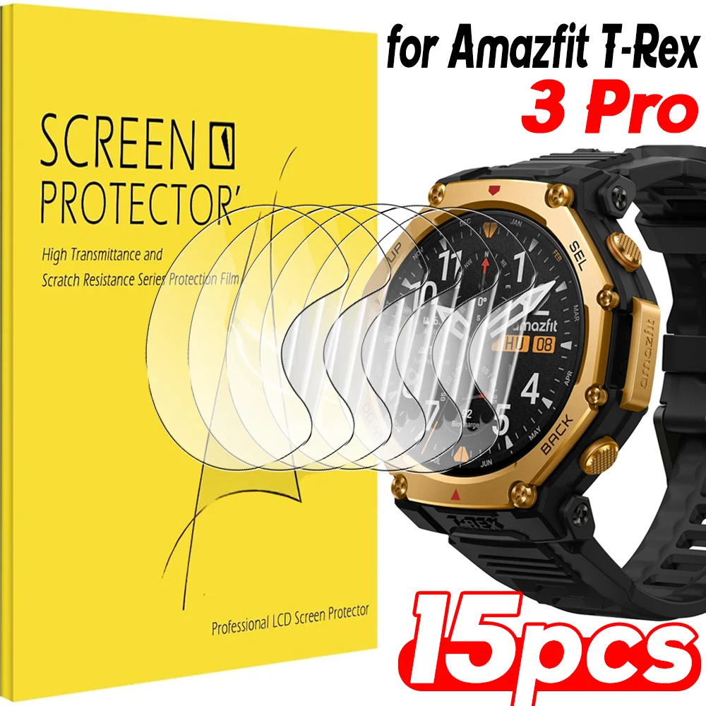 3-15pcs Hydrogel Film for Amazfit T-Rex 3 Pro Screen Protector Anti-Scratch Protective Film HD Clear Soft Full Cover Watch Films