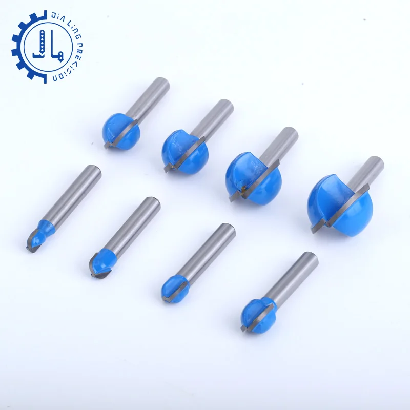 Carbide Ball End Mill Woodworking 6.35mm Shank CNC Round Nose Router Bit 1/4 1/2 Set Ball Nose Cutter