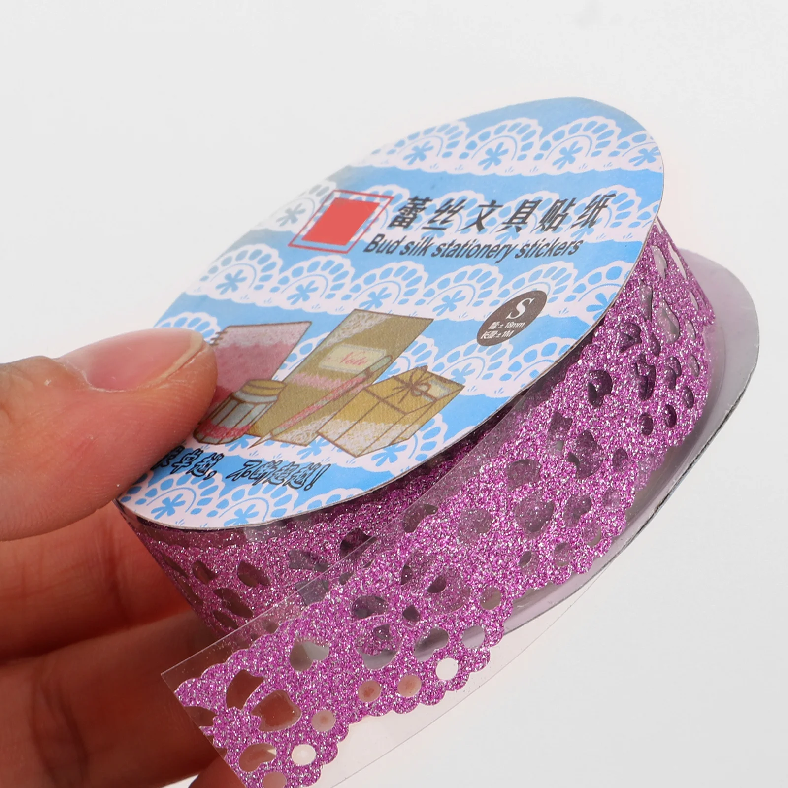 

7 Rolls Decorative Lace Tape for Scrapbook DIY Washi Sticker Self Adhesive Photo Album Glitter Tape Craft Gift Wrapping Supplies