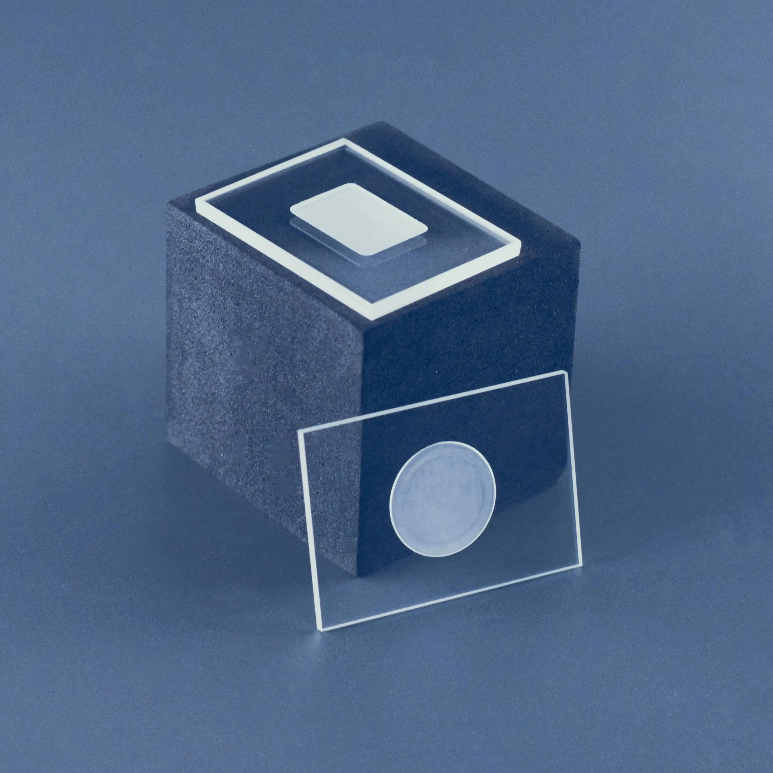 50mmx35mmx2mm Quartz Glass XRD Sample Slot X-ray Diffractometer Powder Slide Square Optical glass/Round/Frosted Groove