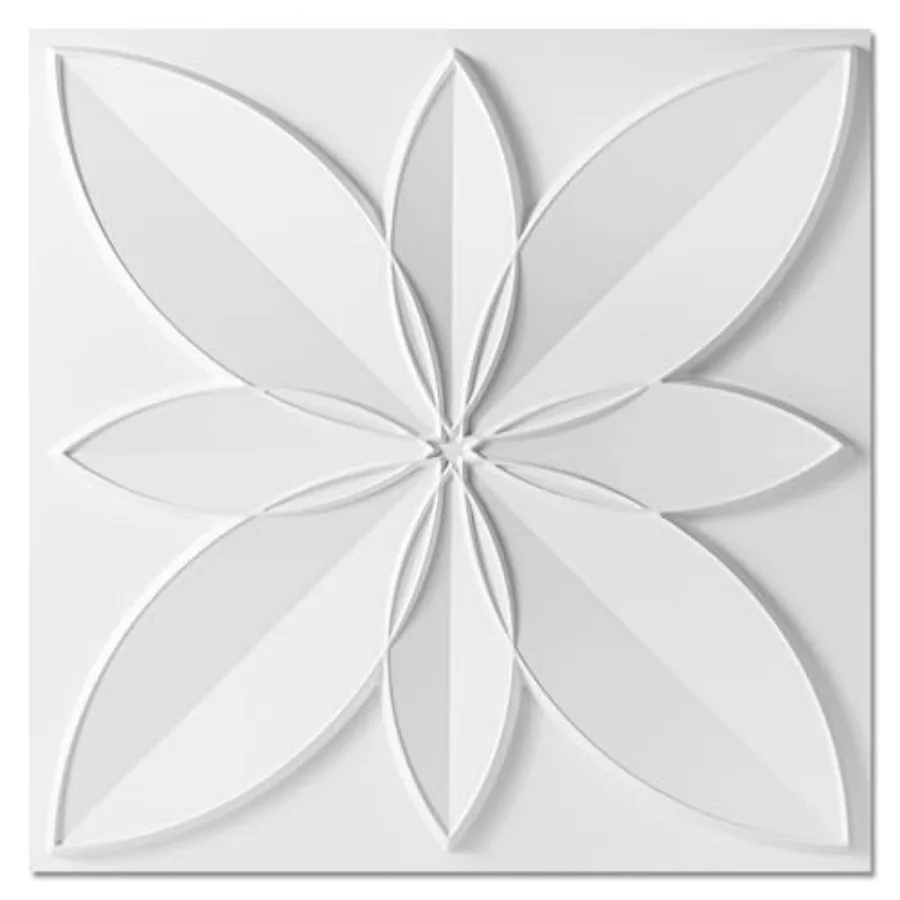 

12-Pack 24"x24" Drop Ceiling Tiles, Waterproof Glue Up Ceiling Decor, White