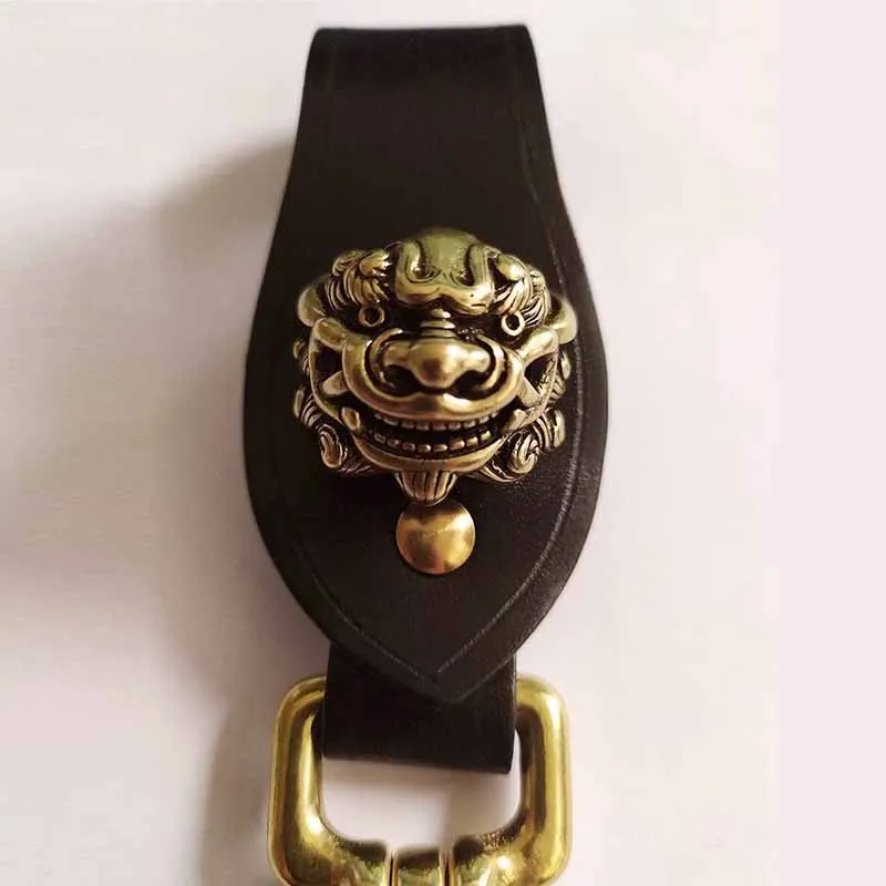 真鍮製革刀剣キーホルダー-ヴィンテージ-ユニセックス-ベルトバックル-漢服甲冑アクセサリー-剣掛け飾り