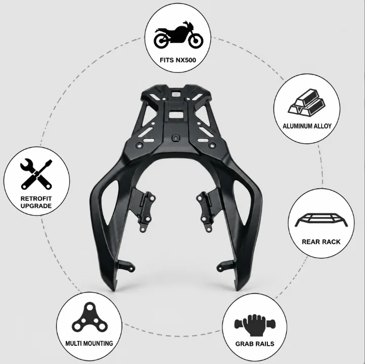 Rear Rack Carrier for Honda NX500 NX400 CB500X 2024-2026 Black Motorcycle Luggage Heavy Duty Wholesale Upgrade