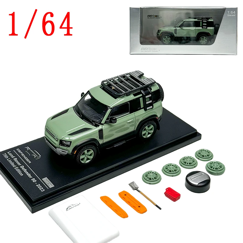 

AR BOX Литой под давлением масштаб 1:64 Land Rover 90-2023 Suv, модель автомобиля из сплава Land Rover Defender, игровые транспортные средства, игрушки для мальчиков, подарочный дисплей