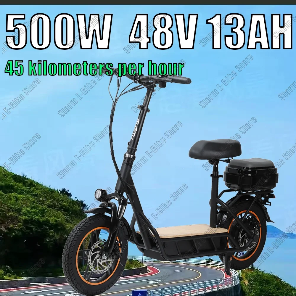 Scooter elétrico urbano 500w motor 13ah bateria 14 polegada pneu gordo adulto scooter elétrico 45 km/h scooter elétrico fora de estrada com assento