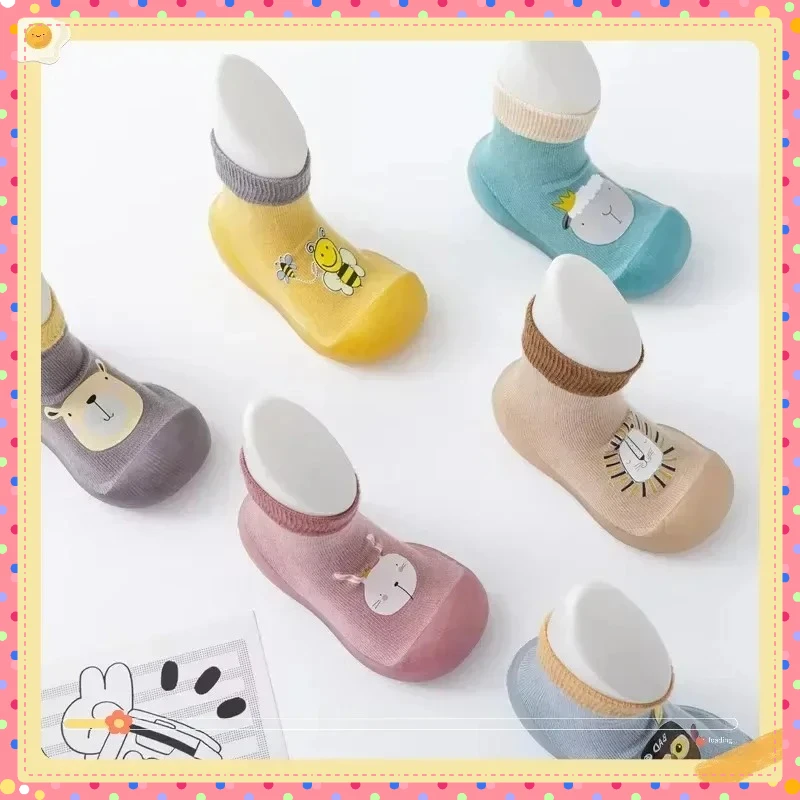 

Baby Indoor Walking Shoes Kindergarten Bee Knitting Autumn and Winter New Children's Sock Shoes Cartoon Soft Bottom