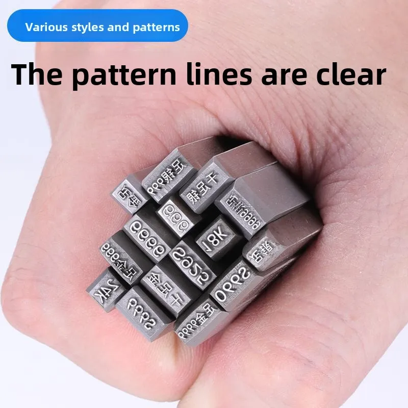 999 Gold Silver Steel Letter Number Stamp Punch Set for Jewelry Making - Durable Engraving Tool for Bracelet Ring Marking
