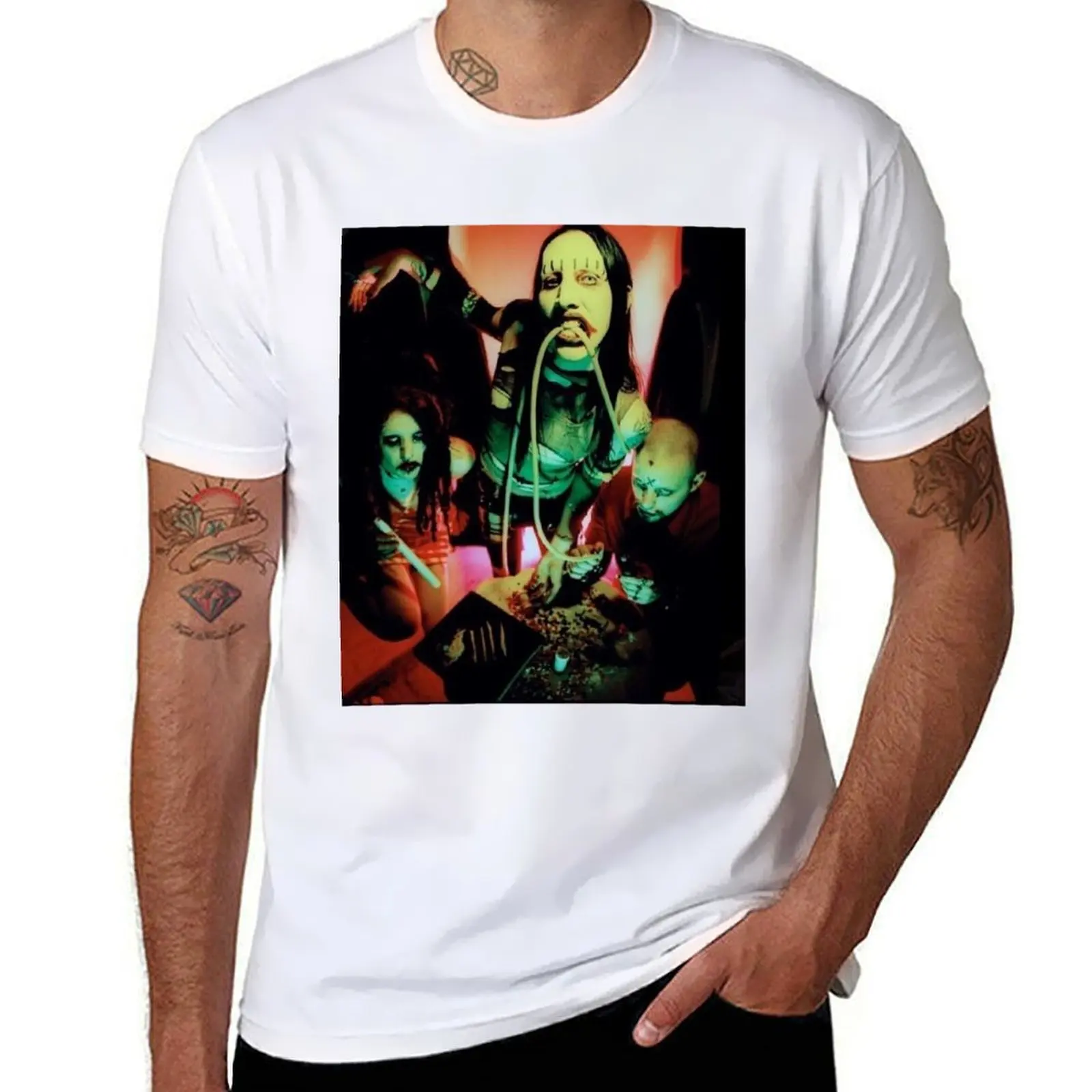 

manson and the spooky kids Stic T-Shirt cotton t shirt pack t shirts for man cotton soft T-Shirt