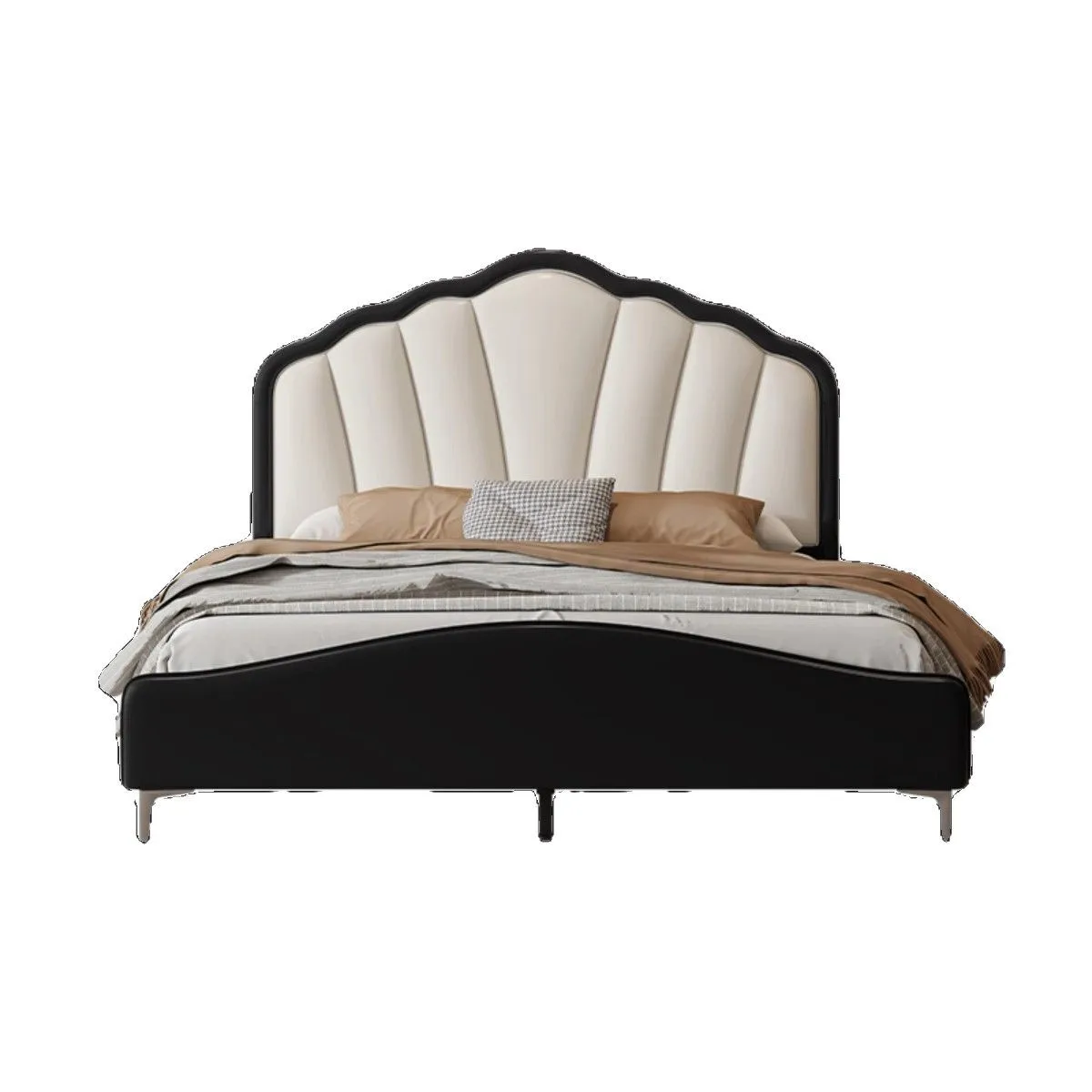 French light luxury bed modern simple master bedroom net red leather art bed 1.8m double high-end atmospheric leather prince