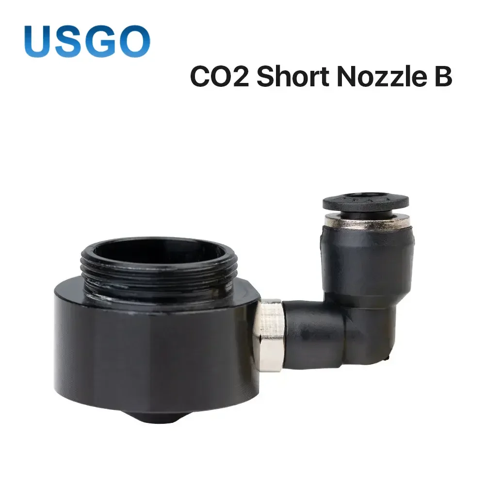 USGO CO2 Laser Air Nozzle N02 Short Nozzle B with Fitting for 20mm Dia FL 38.1mm Lens Cutting Engraving Machine