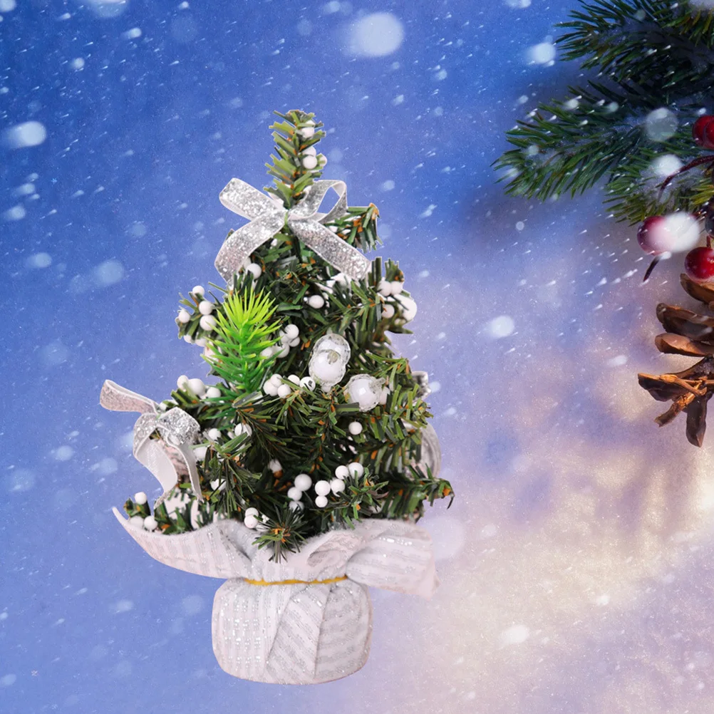 

Mini Christmas Tree Desktop Ornament Xmas Decorative Accessory Small Tree For Holiday Party Home Office Festive Decoration