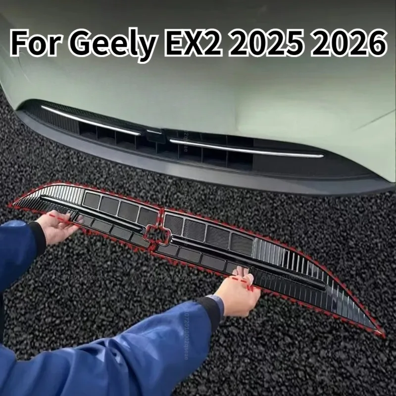 Of Car Front ABS Grille Insect Screen Radiator Protective Cover Accessories For Geely EX2 Proton eMas 5 Geome 2025 2026 2 Pcs