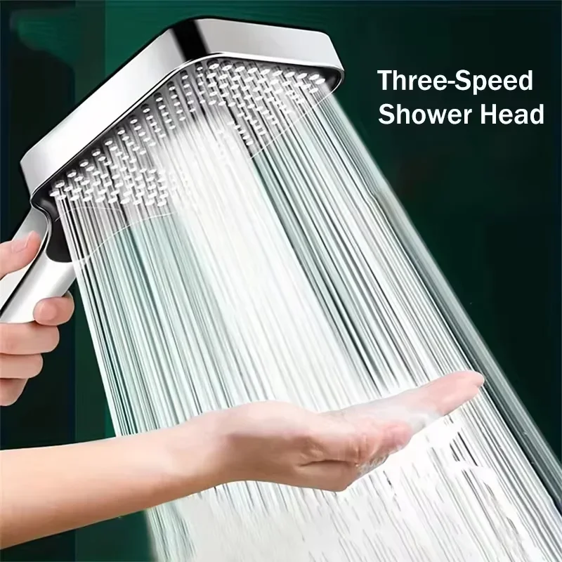 13cm Large Panel 3 Modes Adjustable Home Shower Head High Pressure Massage ShowerHead Filter Element Bathroom Accessories