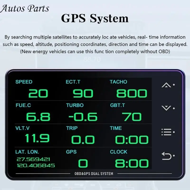

57BA OBD HUD Car OBD Head Up Display HUD Digital Speedometer Water Oil Temp Meter