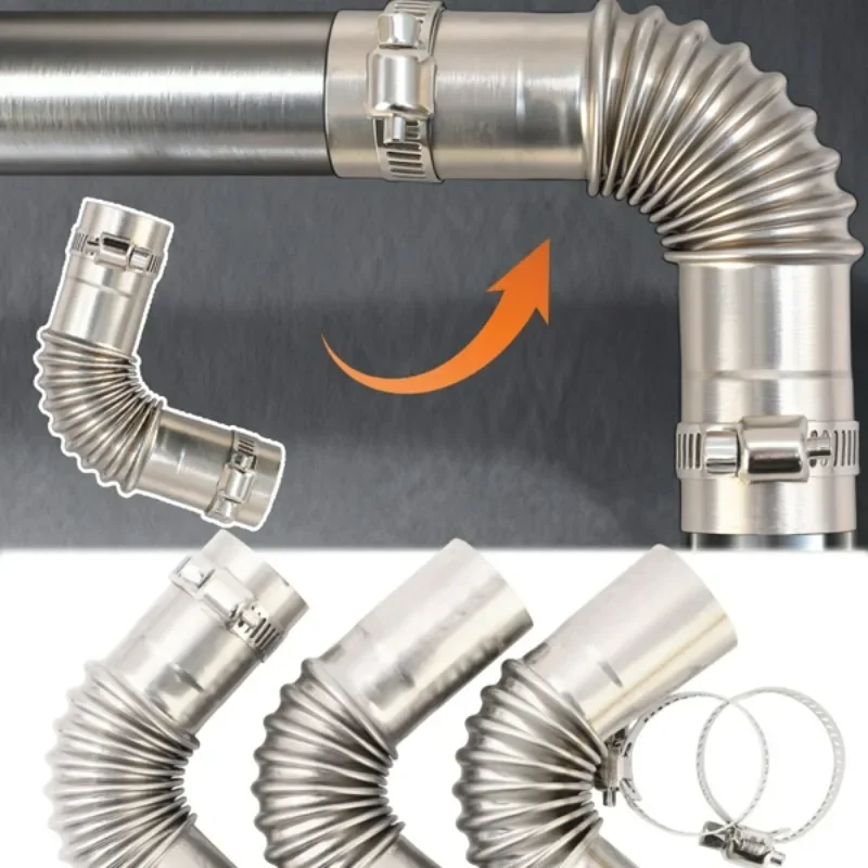 25mm Elbow Pipe Air Diesel Parking Heater Exhaust Pipe Connector W/Clamps for Webasto Diesel Heater