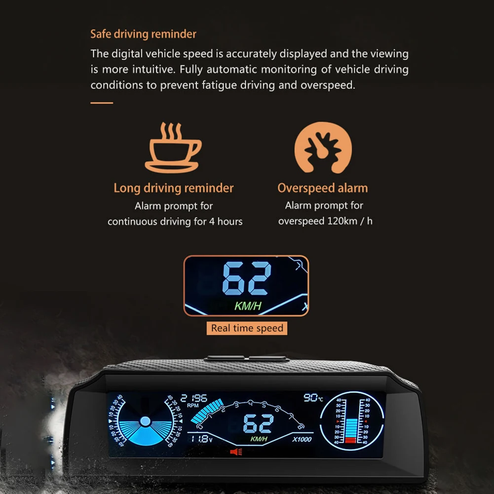 High Quality New Practical Car HUD Gauge Speedometer OBD2 Parameter Display Replacement Accessories Auto Digital