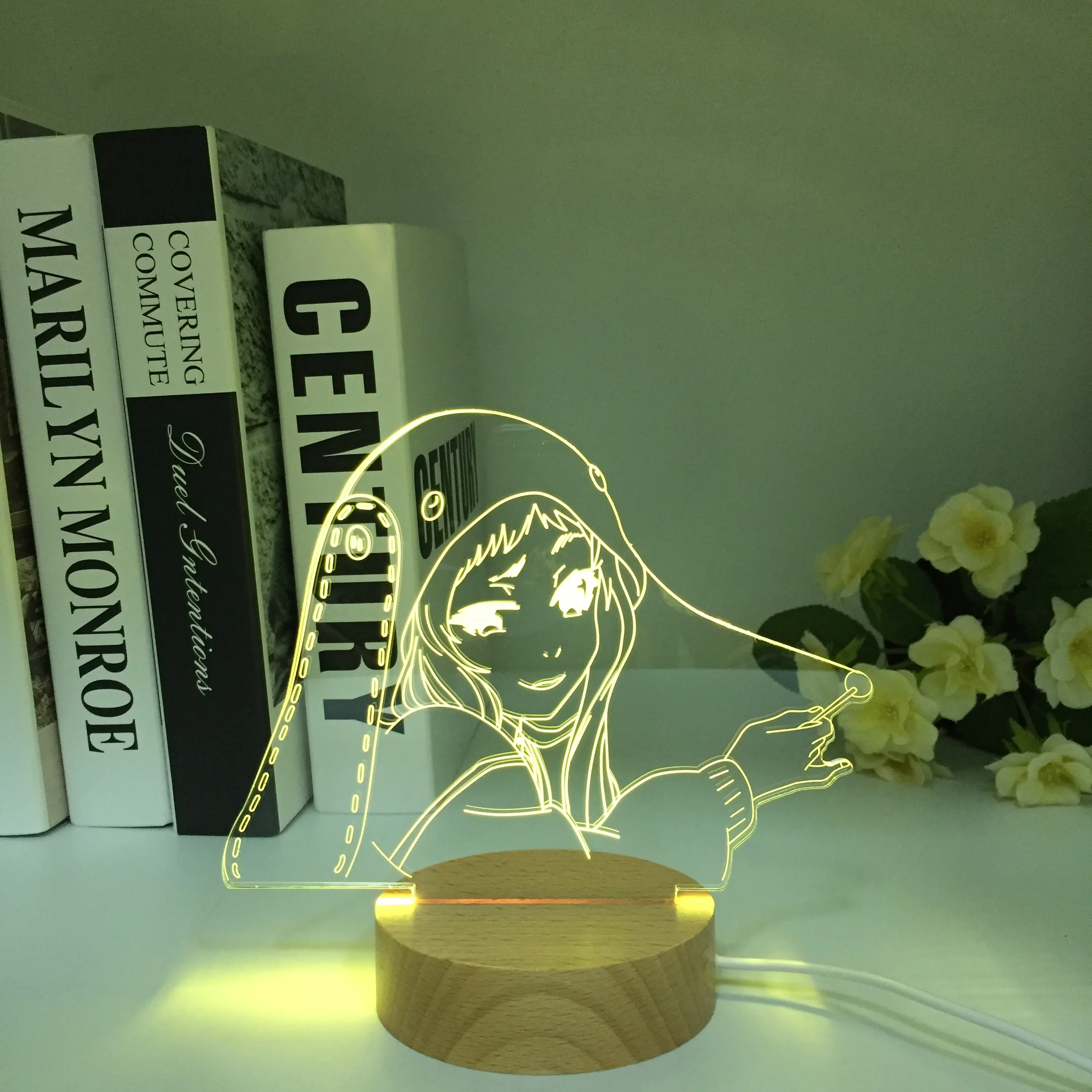 Wooden 3D LED Lamp Japanese Anime Nana Osaki Light Led for Bedroom Decor Cool Girls Birthday Gift NANA Figure Wood Nightlight