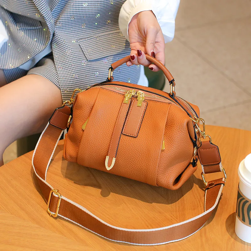 Genuine Leather Women luxury bag high quality Crossbody Bags Simple vintage Fashion handbags ladies Cowhide leather shoulder bag