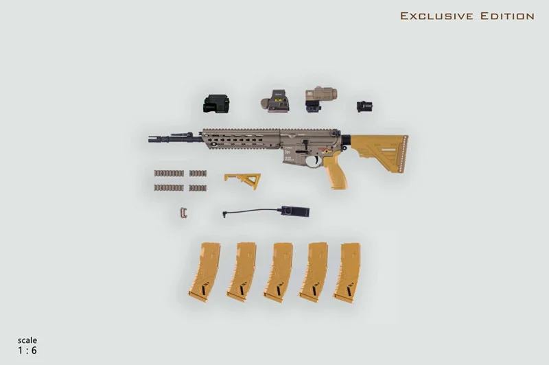 

SMG HK416A7 1/6 02-2001 Soldier Weapon Gamer Version High Quality Gun Not Launchable Model Toy For 12'' Action Figure In Stock