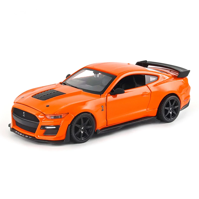 Bburago 1:32 2020 Ford Mustang Shelby GT500 sound and light alloy simulation pull back car model carton box alloy car model