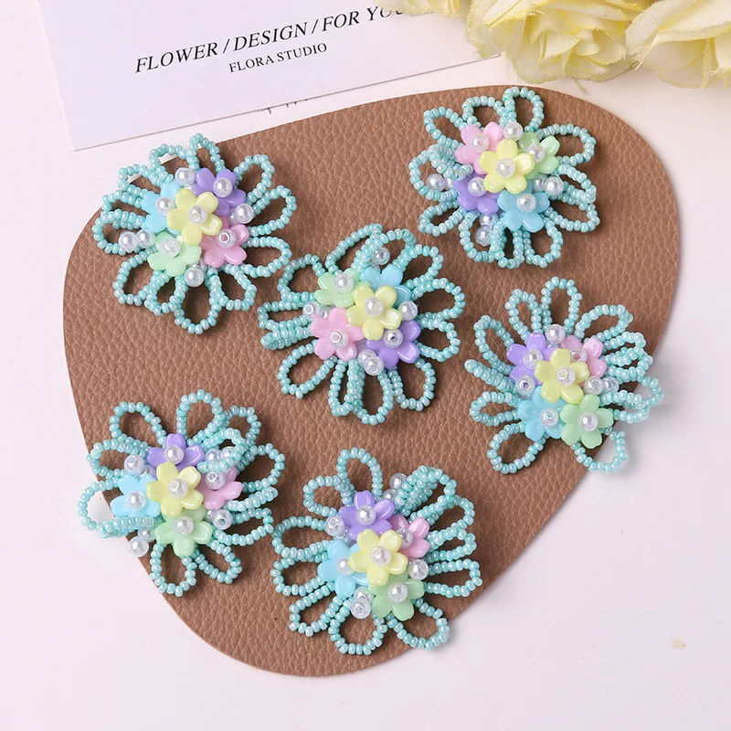 Shoe Charms 1 Piece Handmade Beaded Spring Vibrant Pastel Flower Petal DIY Decorative for Clear Crystal Clog Sandals