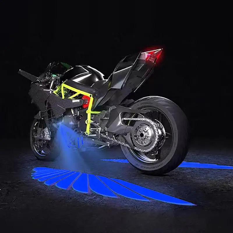 Motorcycle LED Projector Lights 2pcs Angel Wing LED Projector Light Water Resistant Decorative Light For Motorcycle Birthday