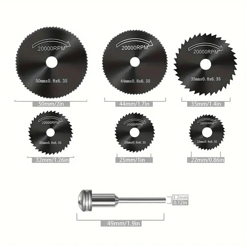 6-teiliges Schnellarbeitsstahl-Metallschneidmesser-Set für elektrische Bohrmaschine und Schleifmaschine, Holzbearbeitung, Kreissägeblätter, Werkzeugsatz