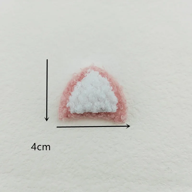 40Pcs 4CM Teddy Samt Katze Ohr Gepolsterte Appliques Für Baby Kleidung Hut Nähen DIY Headwear Haar Clip Bogen zubehör Patches – Detail 2