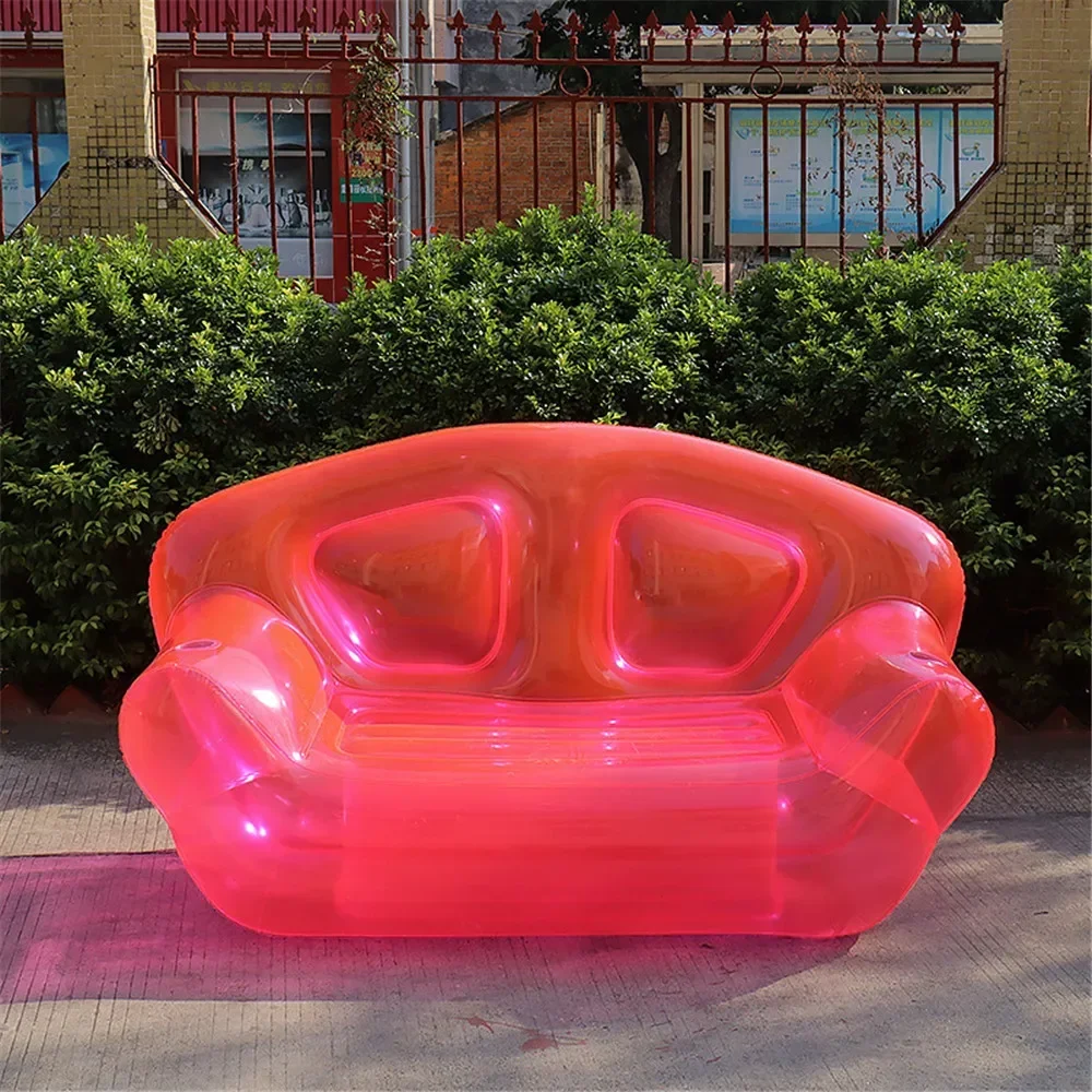 Sofá inflable transparente de PVC, silla portátil para fiesta, sala de estar, piscina, sofá inflable perezoso, muebles para acampar al aire libre