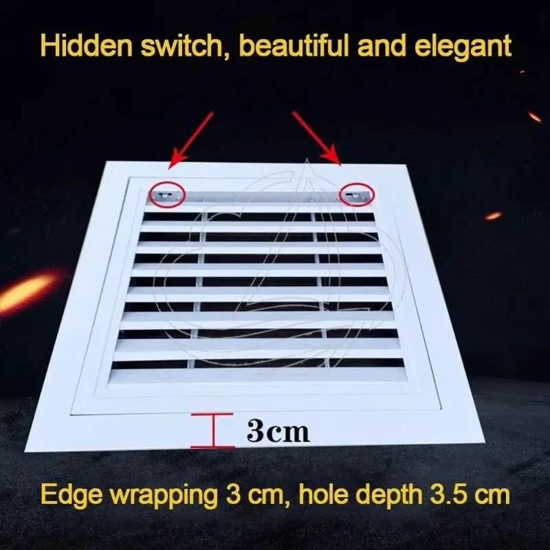 New White Aluminum Alloy Square Air Vent Grille With Mesh Vent Cover For Attics