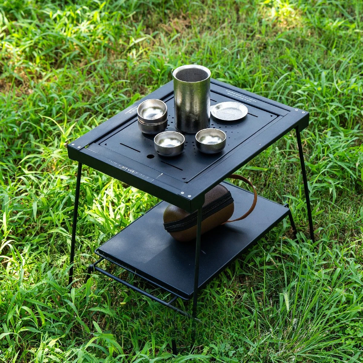Outdoor camping table unit stainless steel multi-combination modular shelf